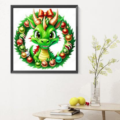 Dragon Surrounded By Garlands - Full Round Drill Diamond Painting 30*30CM