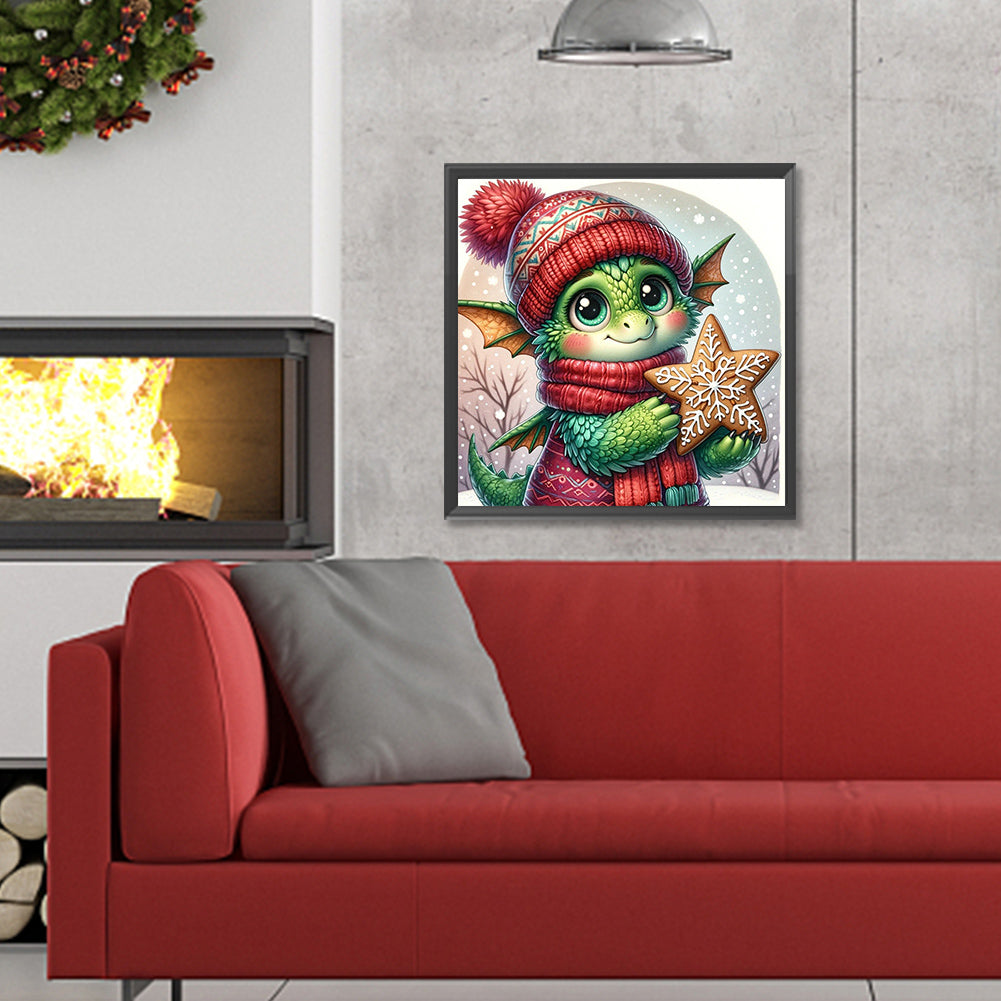 Dragon Holding Star Cookies - Full Round Drill Diamond Painting 30*30CM
