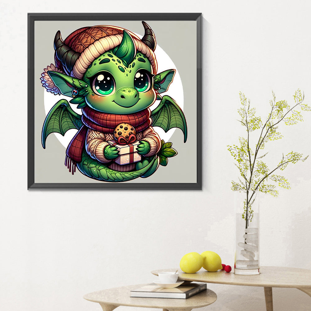 Dragon Holding Gift - Full Round Drill Diamond Painting 30*30CM