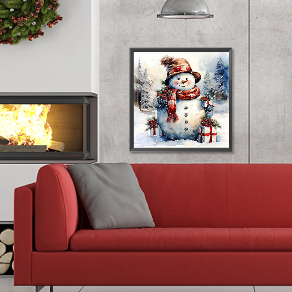 Snowman In The Snow - Full Round Drill Diamond Painting 30*30CM