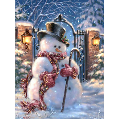 Winter Snowman - Full Round Drill Diamond Painting 30*40CM