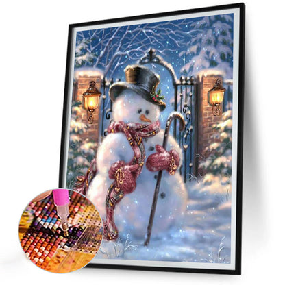 Winter Snowman - Full Round Drill Diamond Painting 30*40CM