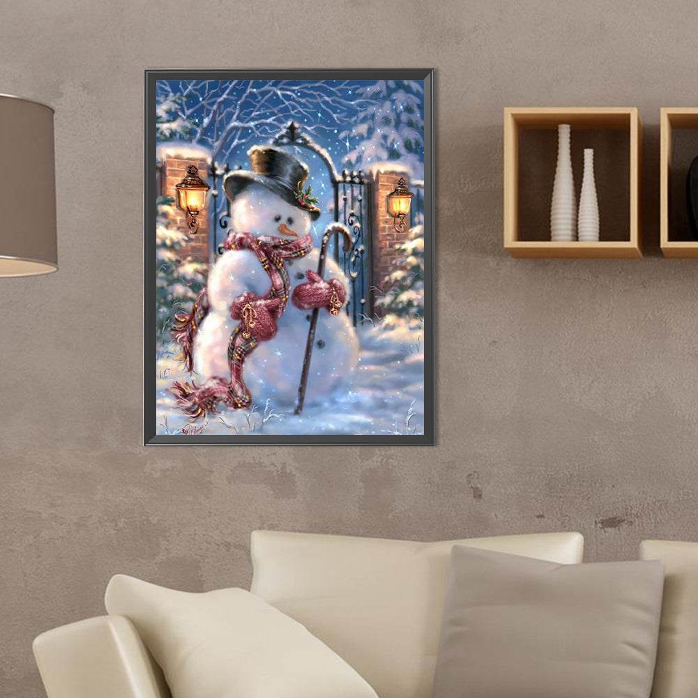 Winter Snowman - Full Round Drill Diamond Painting 30*40CM