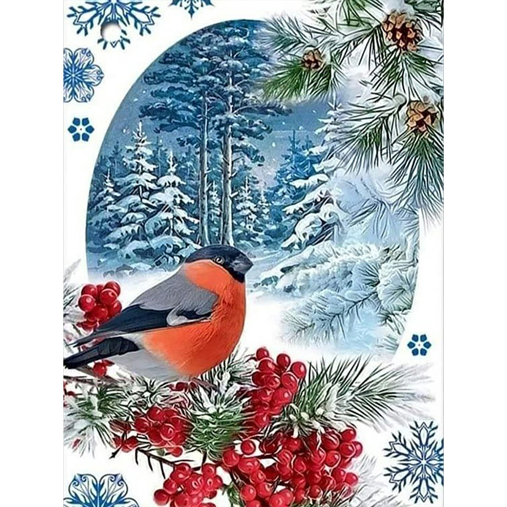 Winter Bird - Full Round Drill Diamond Painting 30*40CM