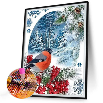 Winter Bird - Full Round Drill Diamond Painting 30*40CM