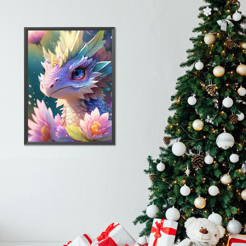 Flowers And Dragons - Full Round Drill Diamond Painting 30*40CM