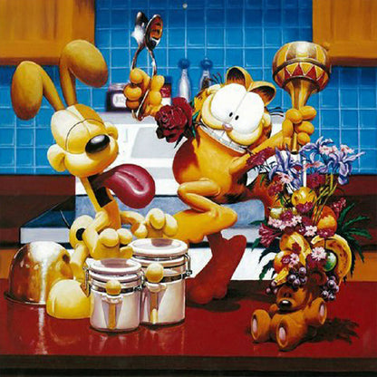 Garfield And Odie - Full Round Drill Diamond Painting 30*30CM