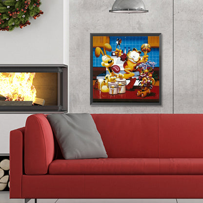 Garfield And Odie - Full Round Drill Diamond Painting 30*30CM