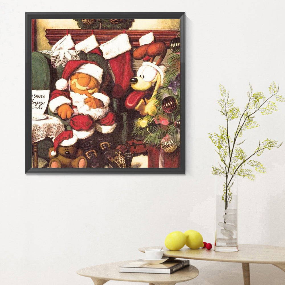 Garfield And Odie - Full Round Drill Diamond Painting 30*30CM