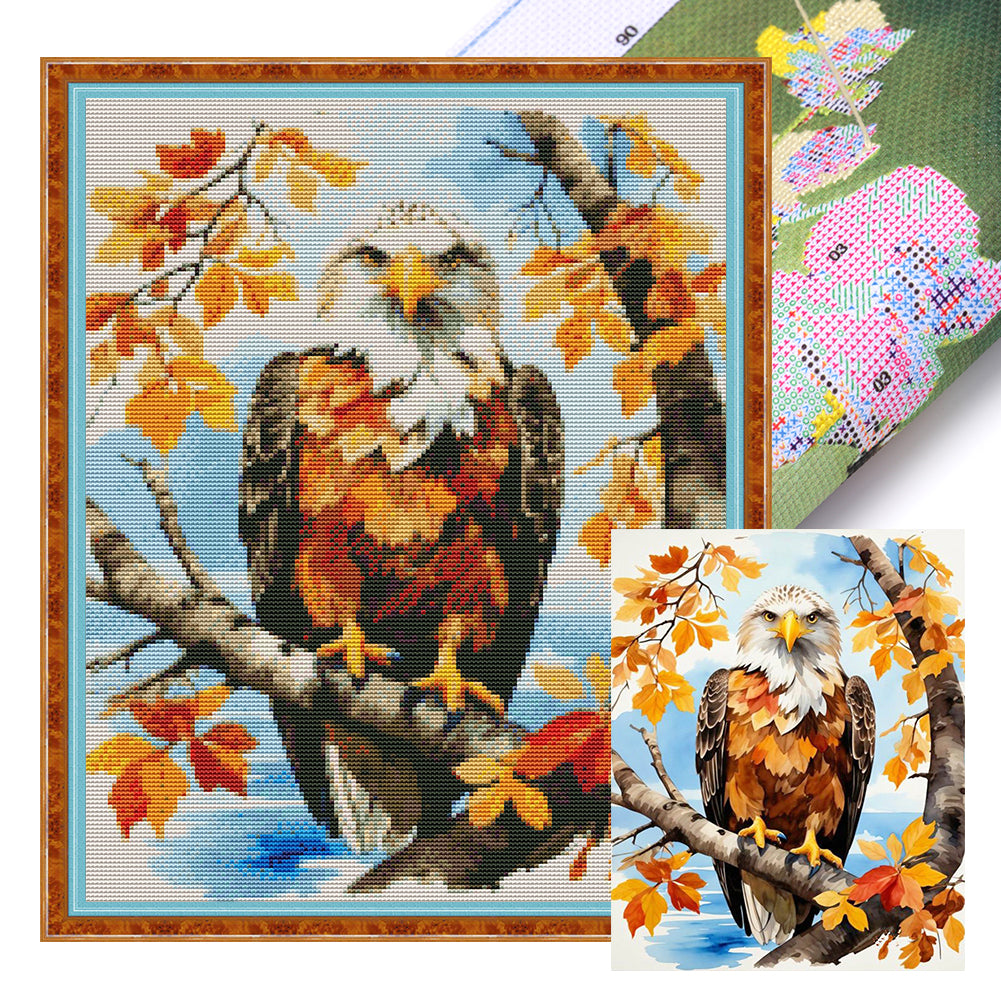 Wood Eagle - 11CT Stamped Cross Stitch 40*50CM(Joy Sunday)