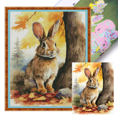 Woods Rabbit - 11CT Stamped Cross Stitch 40*50CM(Joy Sunday)