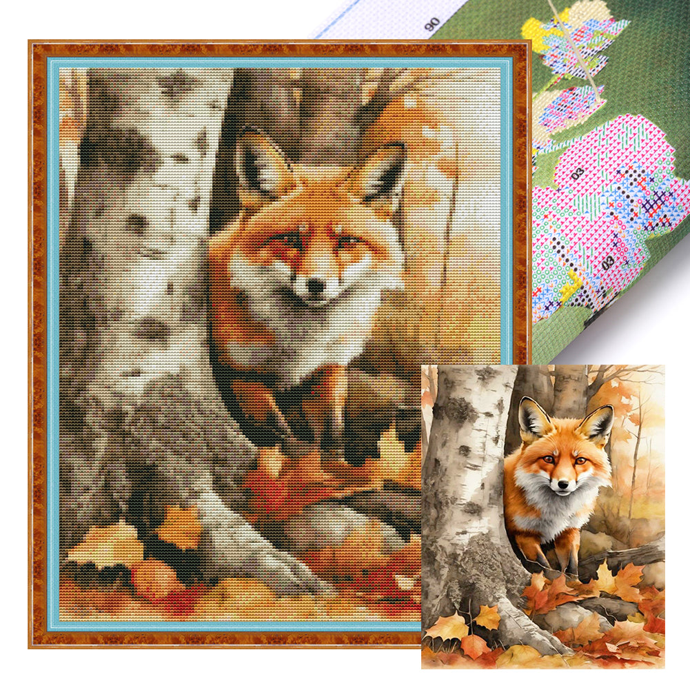 Woods Fox - 11CT Stamped Cross Stitch 40*50CM(Joy Sunday)