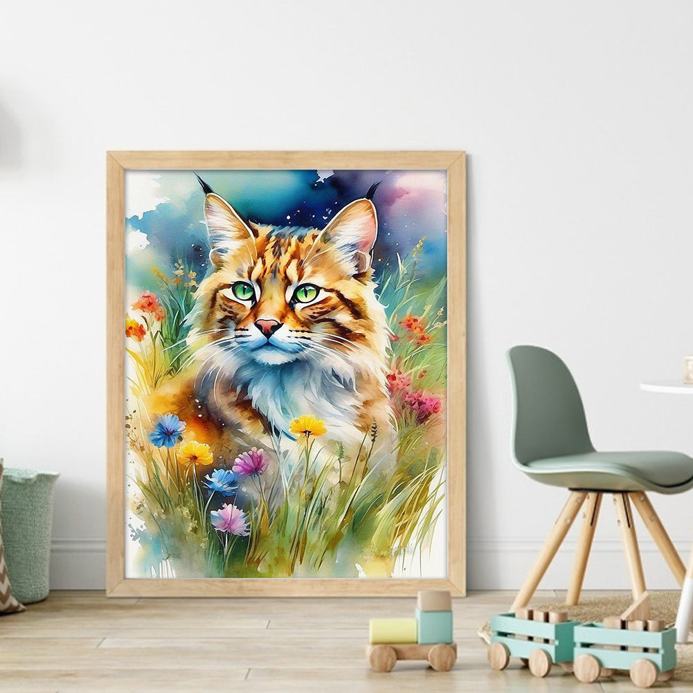 Forest Cat - 11CT Stamped Cross Stitch 40*50CM(Joy Sunday)