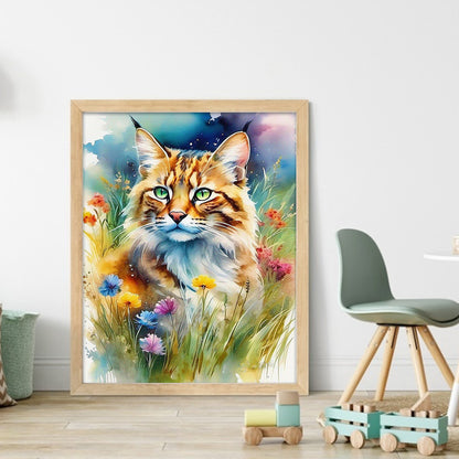 Forest Cat - 11CT Stamped Cross Stitch 40*50CM(Joy Sunday)