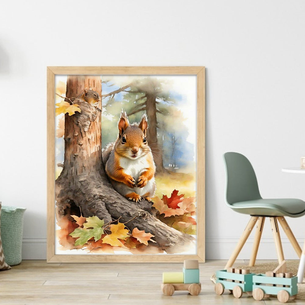 Woods Squirrel - 11CT Stamped Cross Stitch 40*50CM(Joy Sunday)