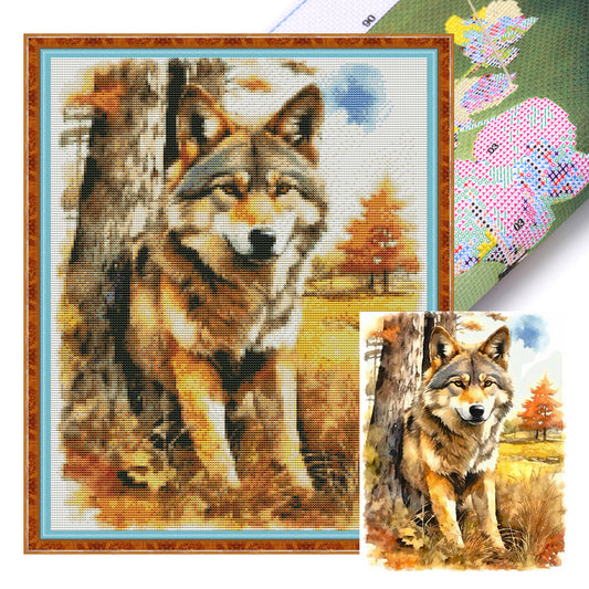 Timber Wolf - 11CT Stamped Cross Stitch 40*50CM