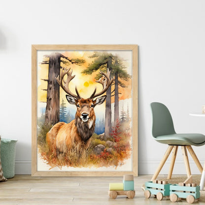 Elk In The Woods - 11CT Stamped Cross Stitch 40*50CM(Joy Sunday)