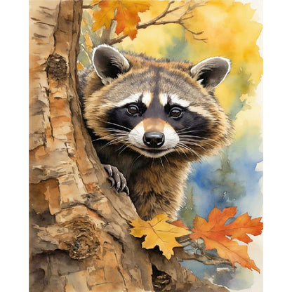 Woods Raccoon - 11CT Stamped Cross Stitch 40*50CM(Joy Sunday)