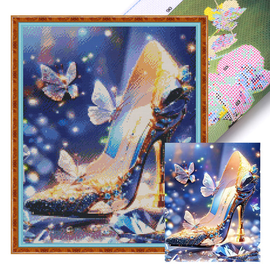 Butterfly High Heels - 11CT Stamped Cross Stitch 40*50CM(Joy Sunday)