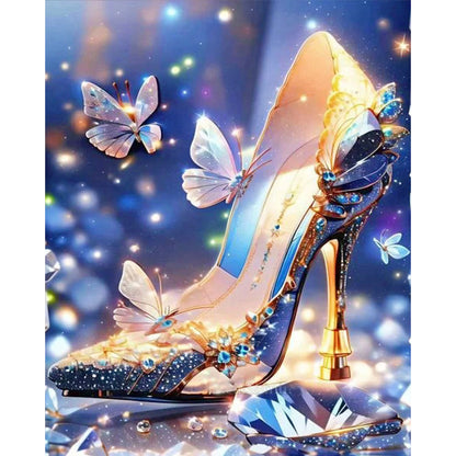 Butterfly High Heels - 11CT Stamped Cross Stitch 40*50CM(Joy Sunday)