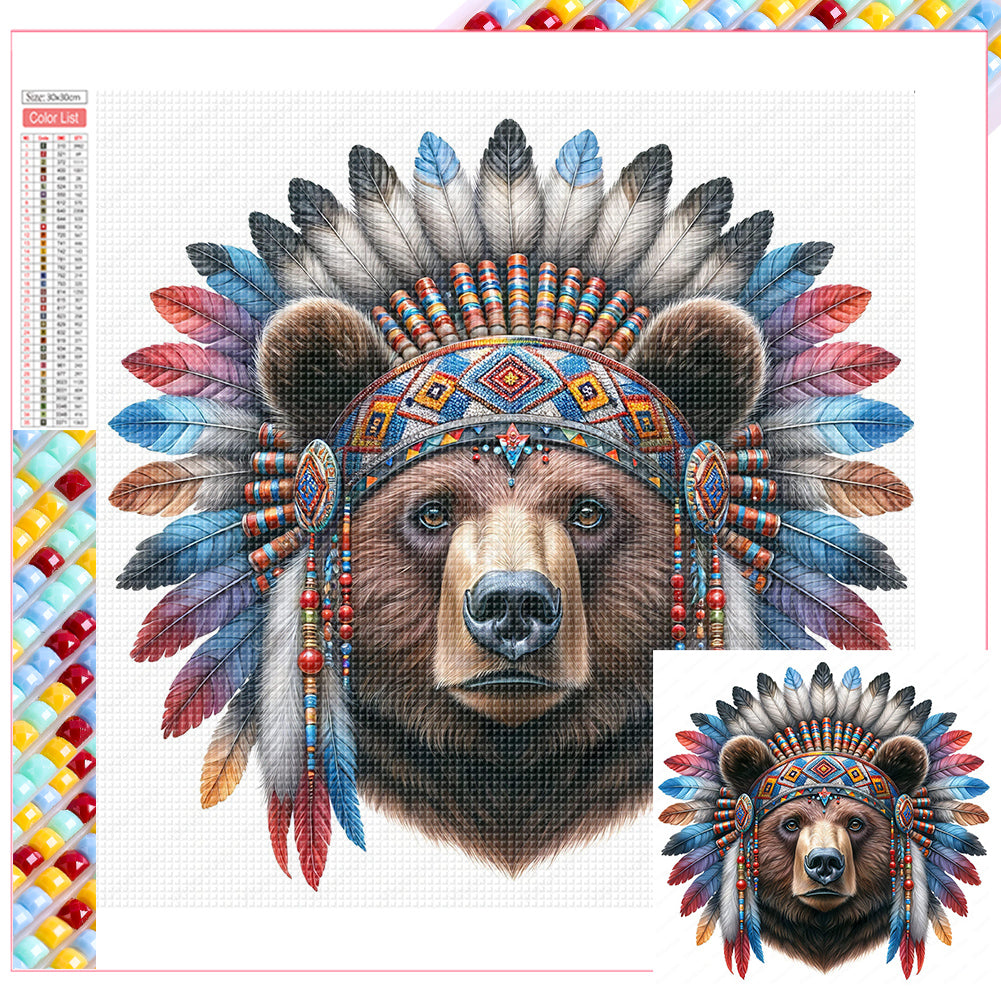 Indian Bear - Full Square Drill Diamond Painting 30*30CM