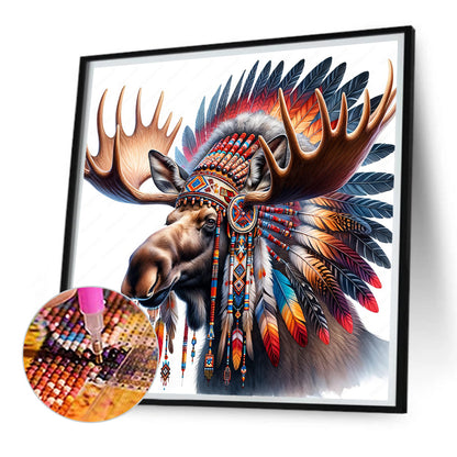 Indian Elk - Full Square Drill Diamond Painting 30*30CM