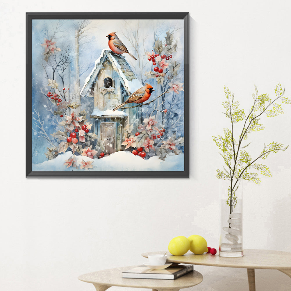 Winter Snow Bird - Full Round Drill Diamond Painting 30*30CM