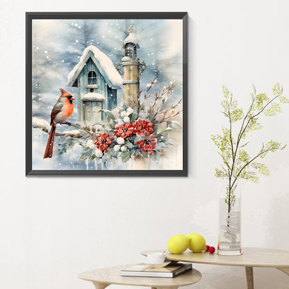 Winter Snow Bird - Full Round Drill Diamond Painting 30*30CM