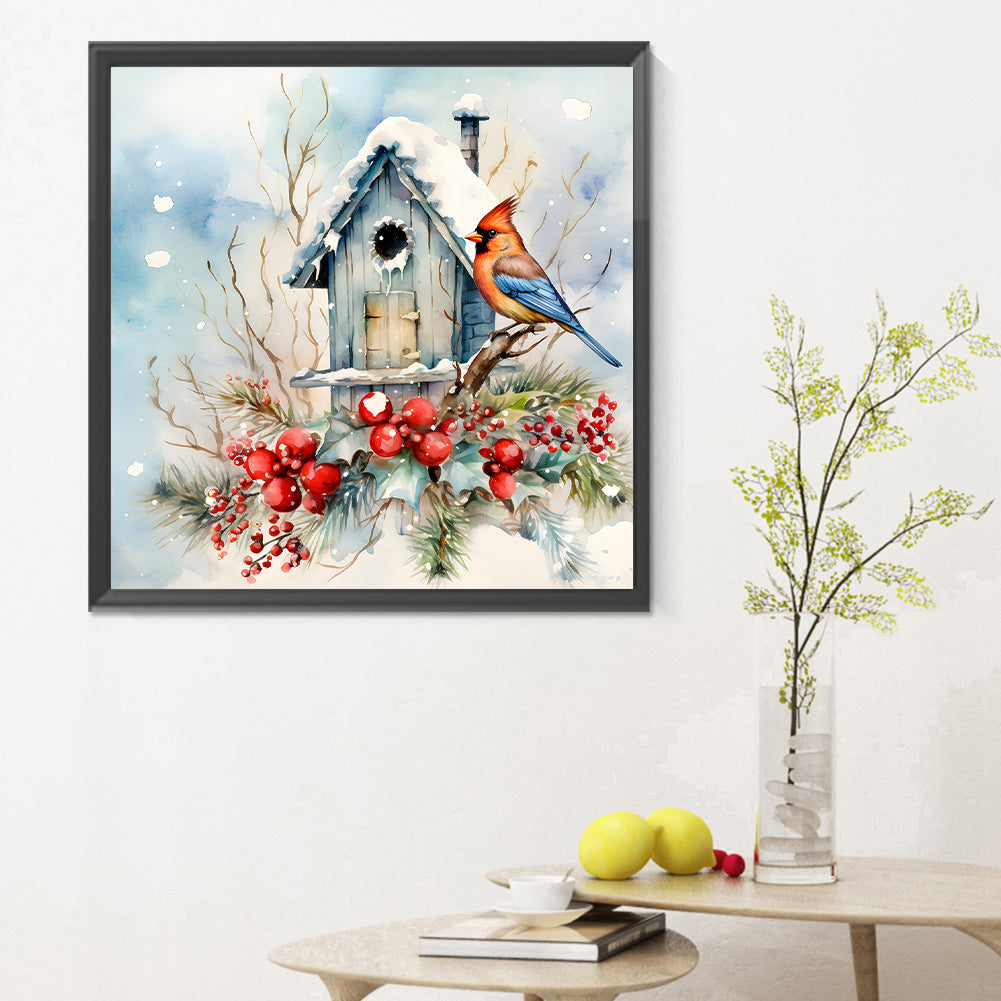 Winter Snow Bird - Full Round Drill Diamond Painting 30*30CM