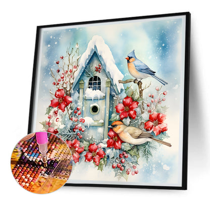 Winter Snow Bird - Full Round Drill Diamond Painting 30*30CM