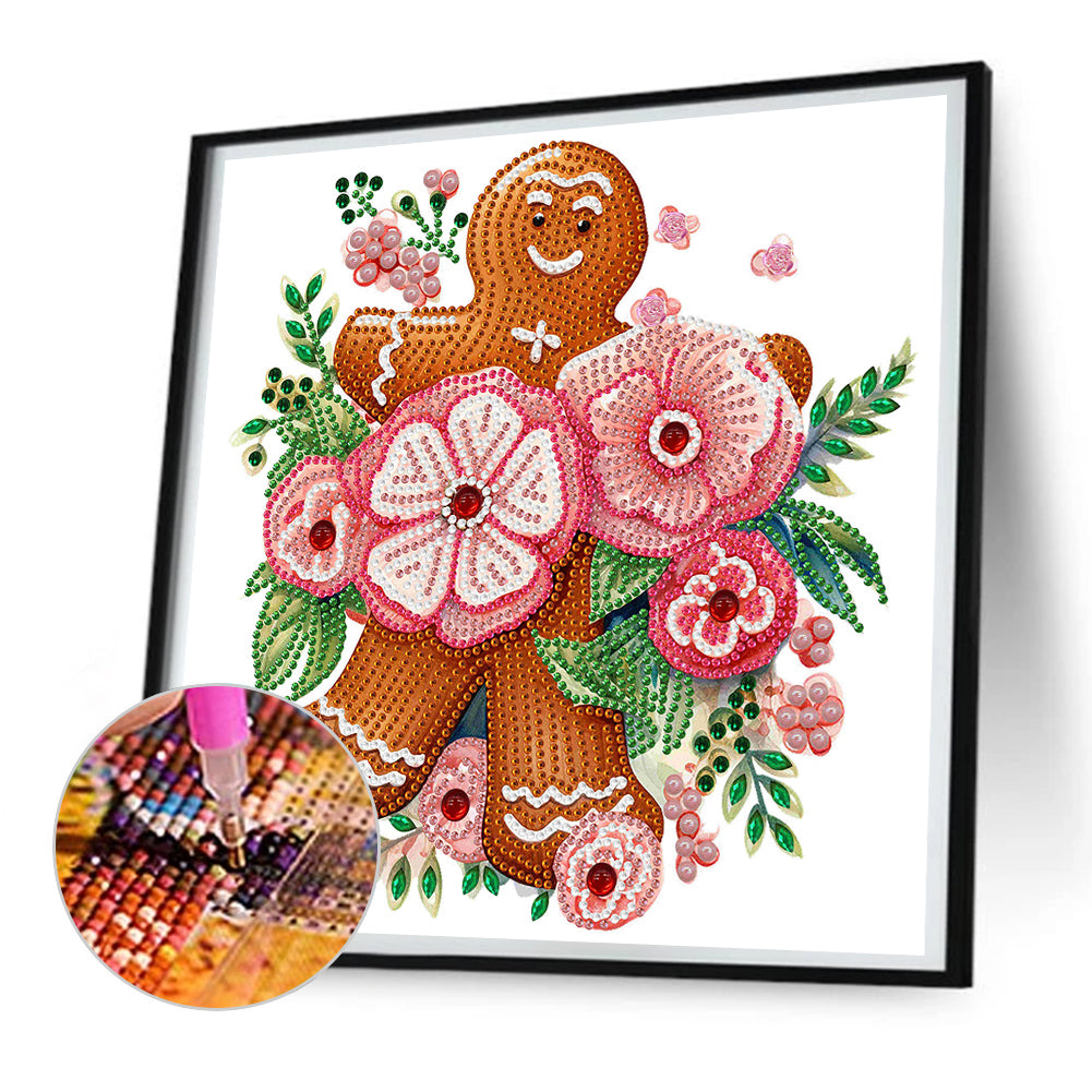 Christmas Atmosphere Cookie Man - Special Shaped Drill Diamond Painting 30*30CM