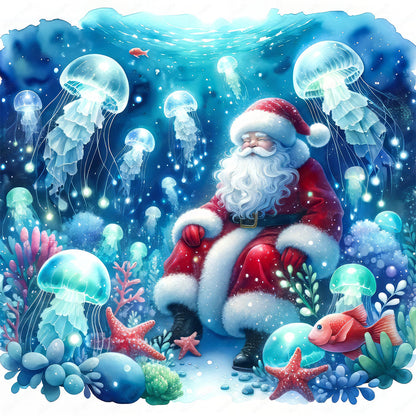 Santa Claus And Elves - Full Square Drill Diamond Painting 30*30CM