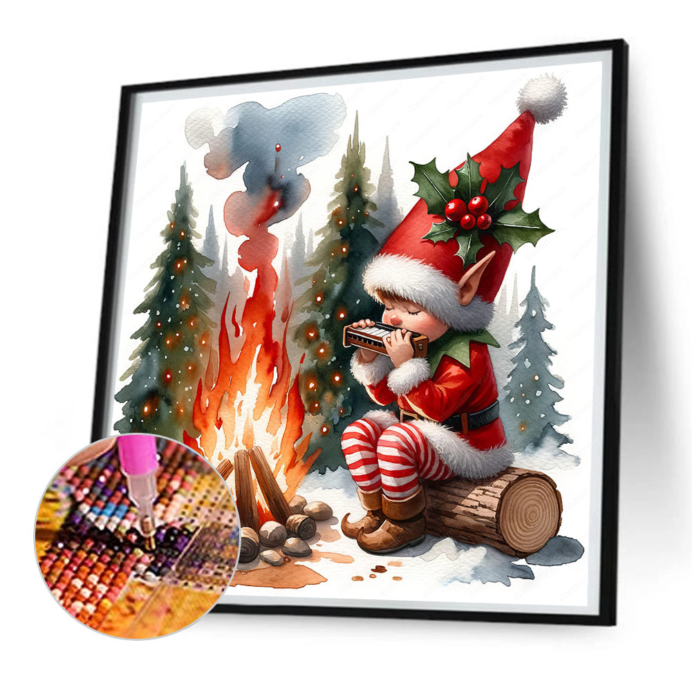 Santa Claus And Elves - Full Square Drill Diamond Painting 30*30CM