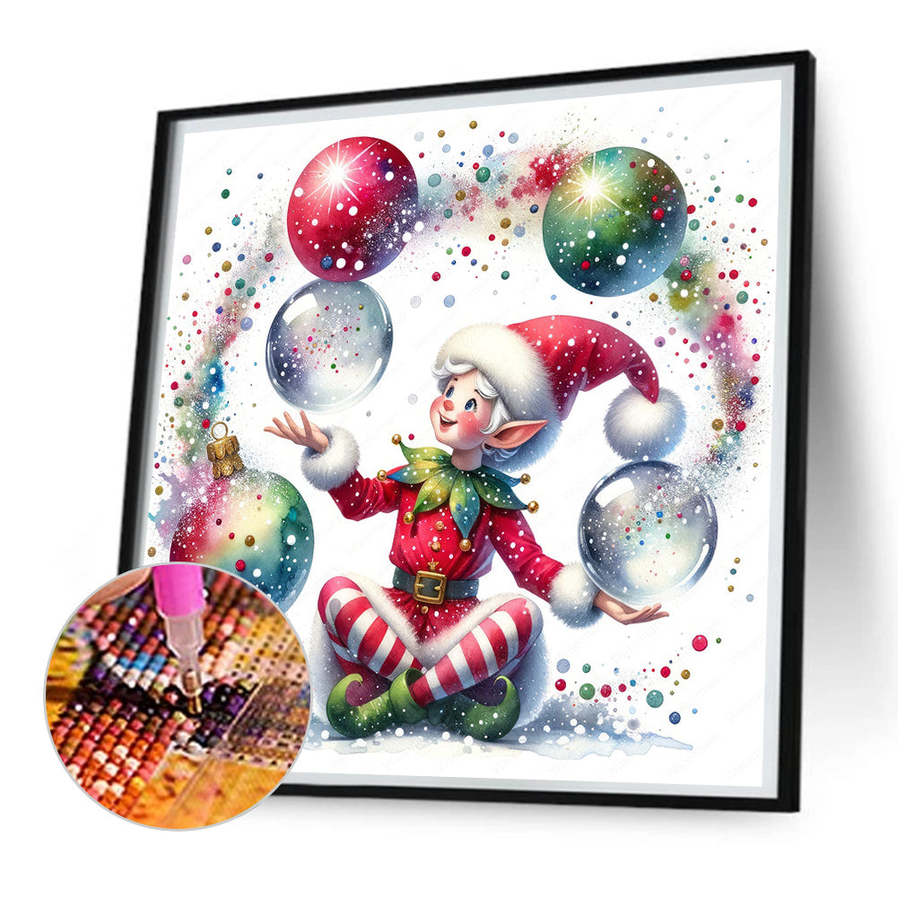 Santa Claus And Elves - Full Square Drill Diamond Painting 30*30CM