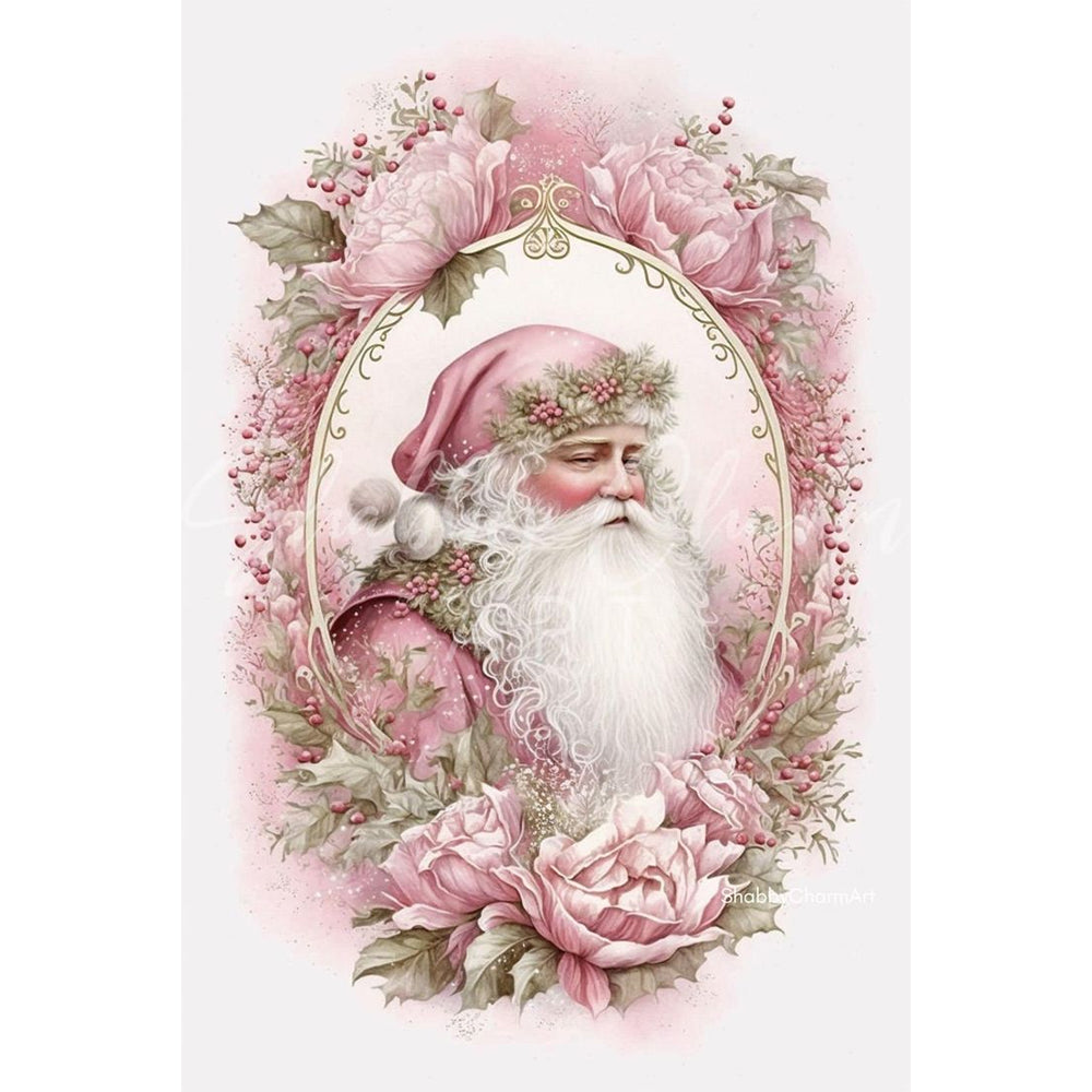 Pink Santa - 14CT Stamped Cross Stitch 45*65CM