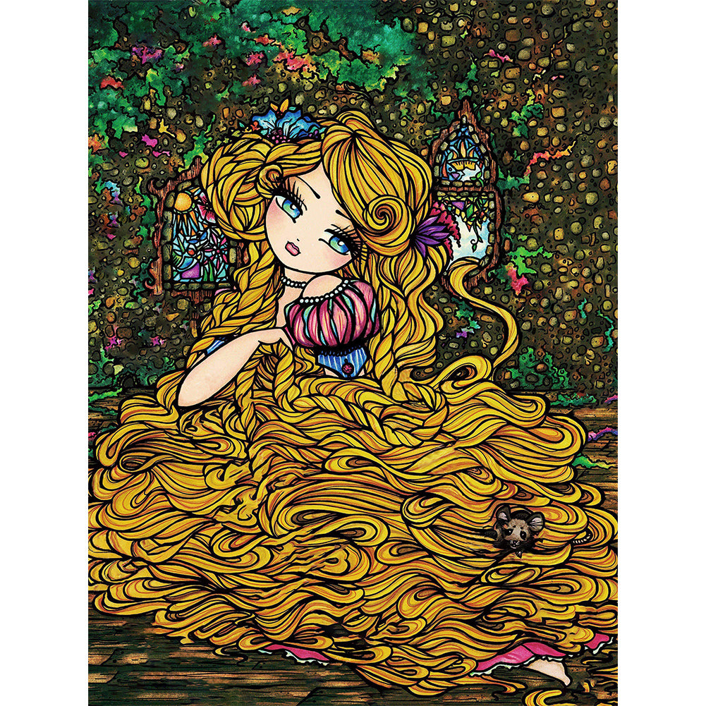 Long Hair Princess - Full Square Drill Diamond Painting 30*40CM