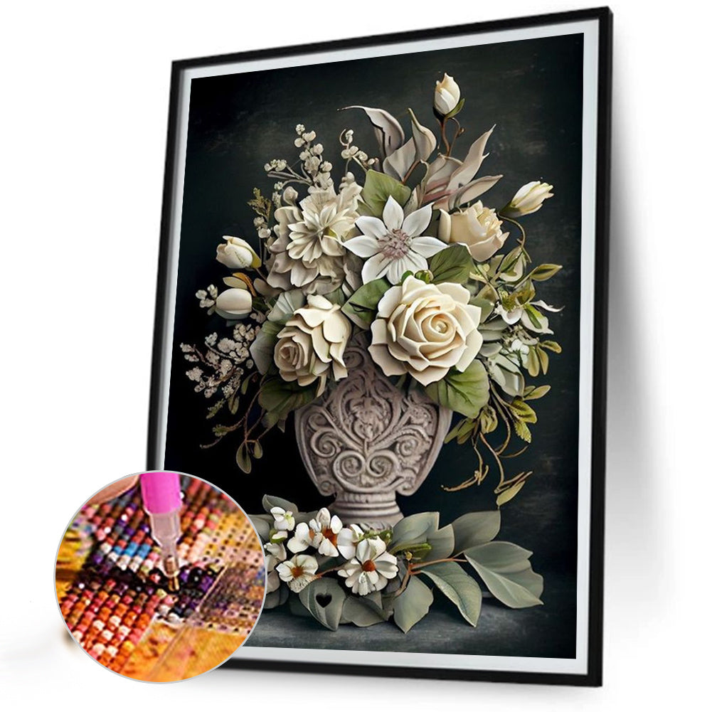 Vase Bouquet - Full Square Drill Diamond Painting 30*40CM