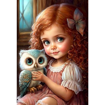 Girls And Cute Pets - Full Square Drill Diamond Painting 50*70CM