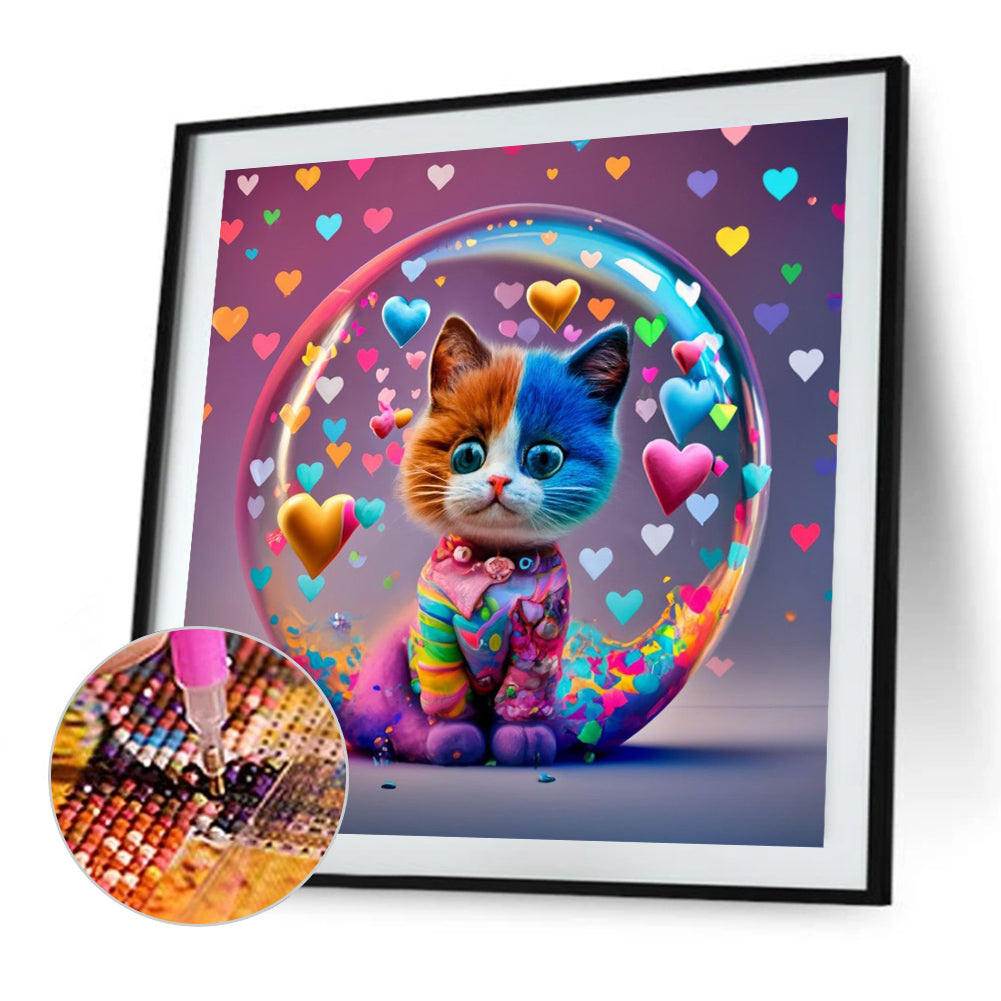 Loving Colorful Cats - Full AB Round Drill Diamond Painting 30*30CM