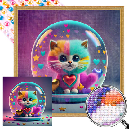 Loving Colorful Cats - Full AB Round Drill Diamond Painting 30*30CM