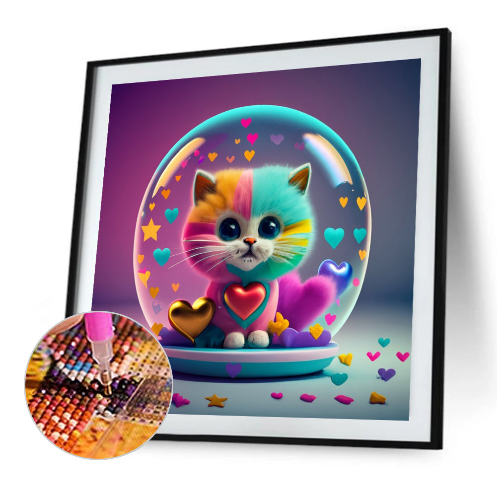 Loving Colorful Cats - Full AB Round Drill Diamond Painting 30*30CM