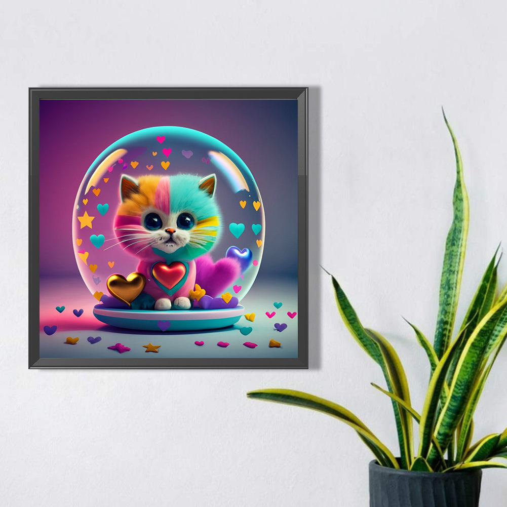 Loving Colorful Cats - Full AB Round Drill Diamond Painting 30*30CM