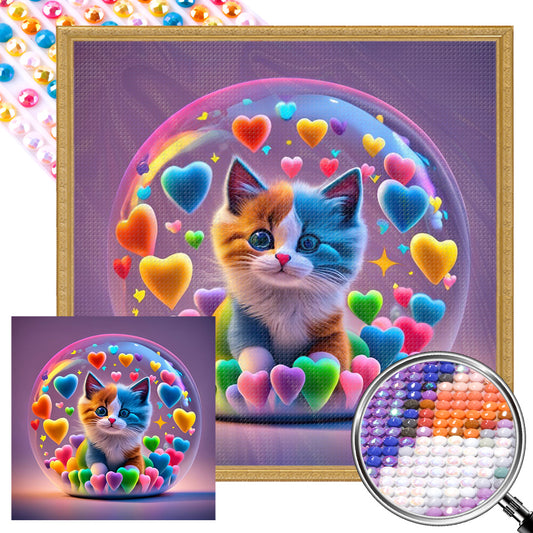 Loving Colorful Cats - Full AB Round Drill Diamond Painting 30*30CM