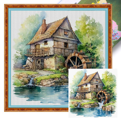 Cabin - 11CT Stamped Cross Stitch 60*60CM(Joy Sunday)