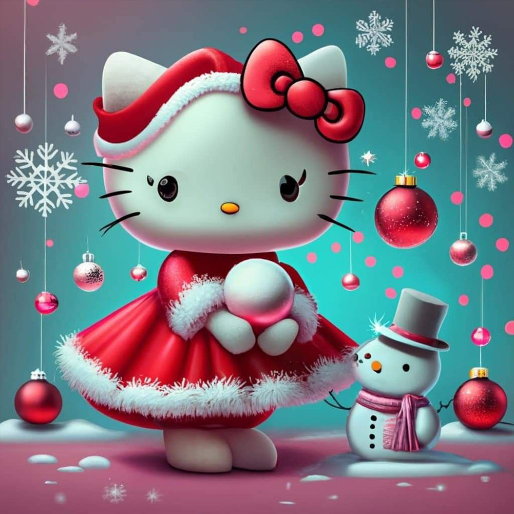 Hello Kitty - Full Round Drill Diamond Painting 30*30CM
