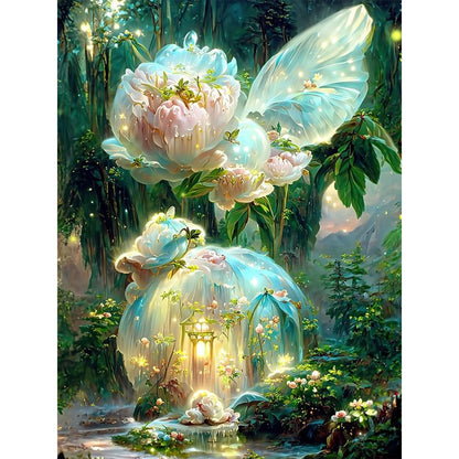 Dream Water Flower House - Full Round Drill Diamond Painting 30*40CM