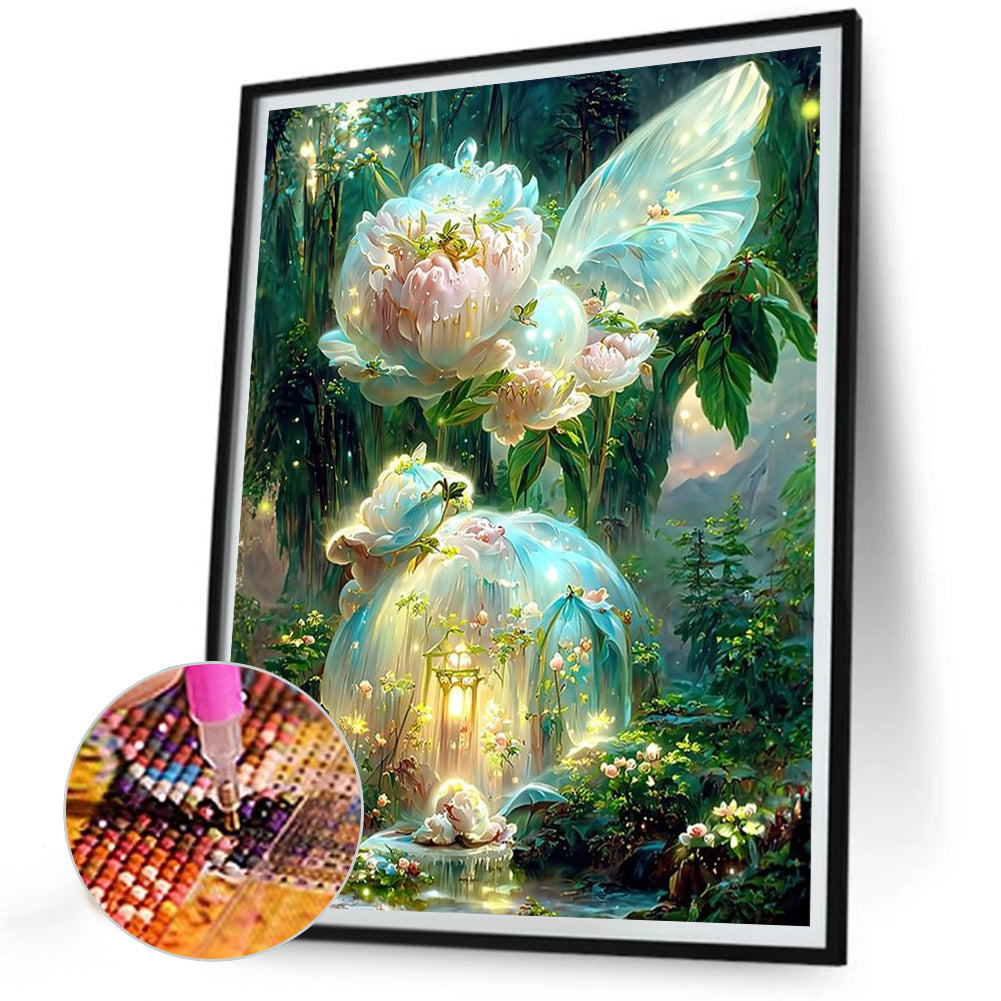 Dream Water Flower House - Full Round Drill Diamond Painting 30*40CM