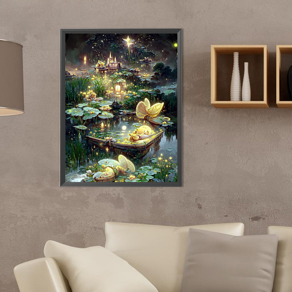 Dreamy Scenery On The Lake - Full Round Drill Diamond Painting 30*40CM