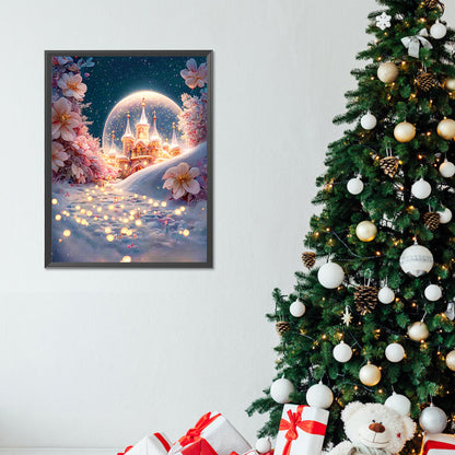 Fantasy Flower Road In Snow - Full Round Drill Diamond Painting 30*40CM