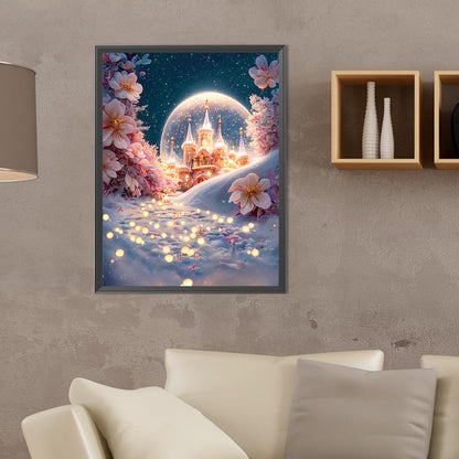 Fantasy Flower Road In Snow - Full Round Drill Diamond Painting 30*40CM
